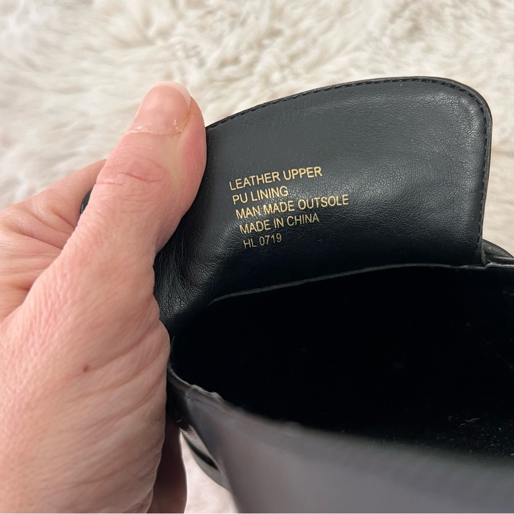 Kurt Geiger Raquel Black Leather Block Heel Loafers - Picture 11 of 12